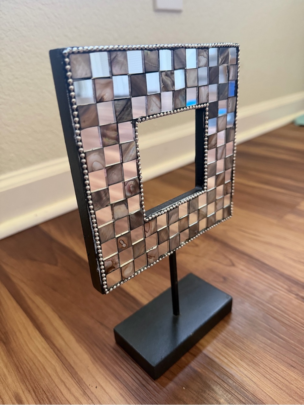 Square Mosaic Tile and mirrored picture frame